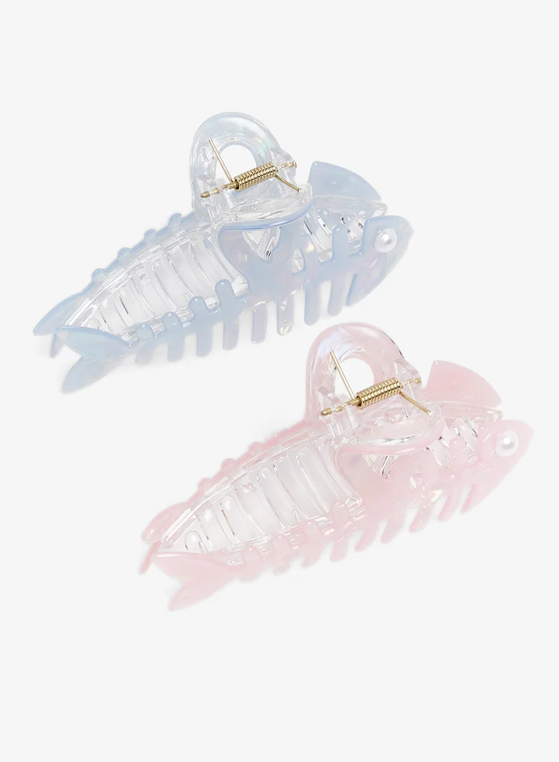 جينجر 2PK Pastel Fish Hair Claw
