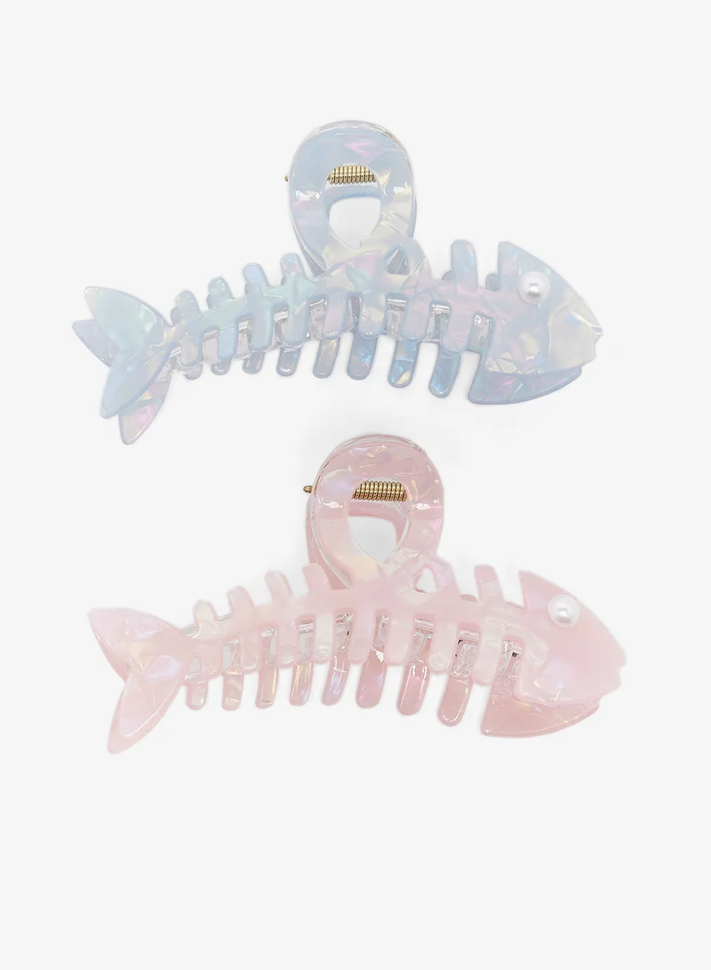 جينجر 2PK Pastel Fish Hair Claw