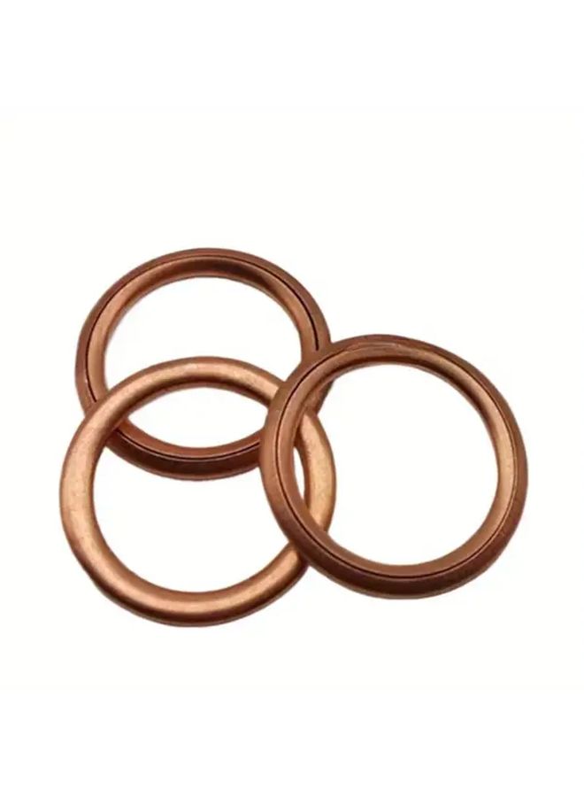 10 Pcs Copper Oil Pan Gasket Seals Round Durable Leak Prevention Sealing Rings - Image 3
