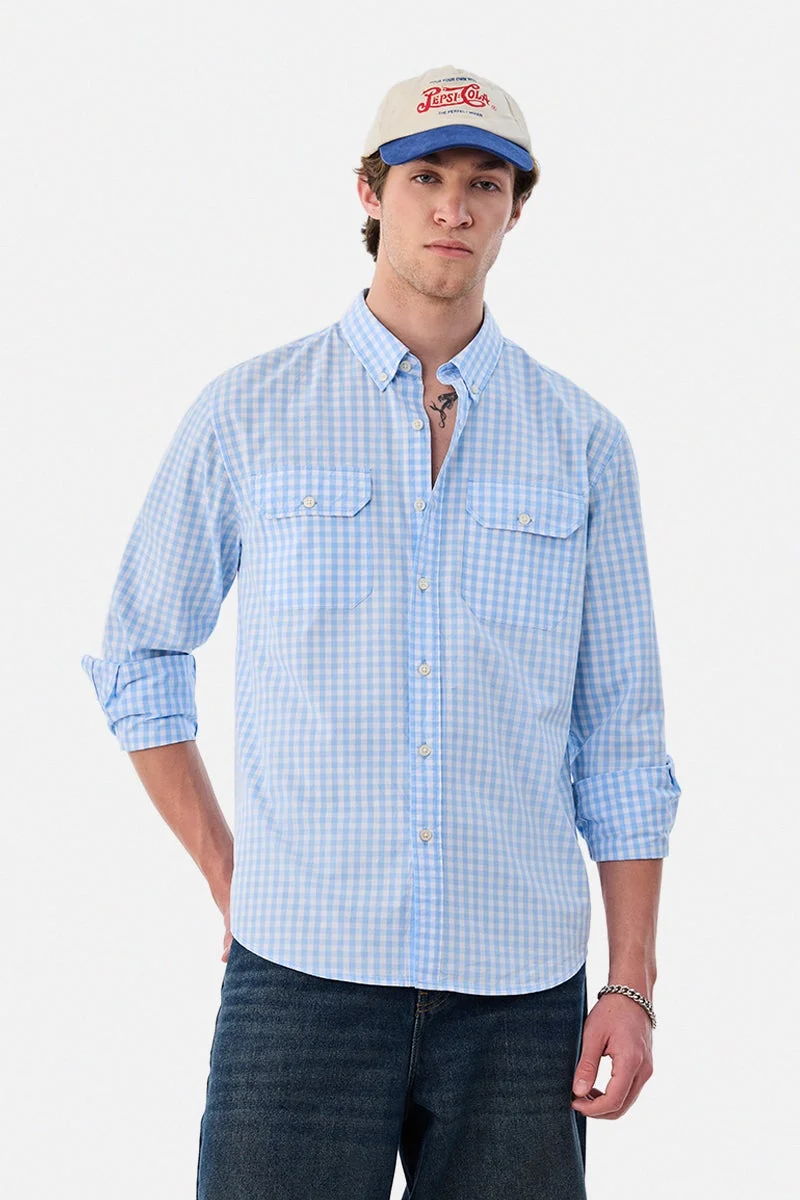سنيتش Double Pocket Gingham Shirt