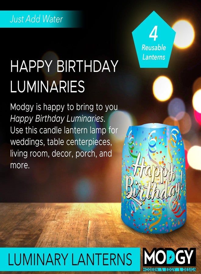 MODGY Luminary LED Lantern Decorative Candle Holder Indoor Outdoor Decor, Plastic Candle Lamp for Wedding Table Centerpiece Porch, Flameless Floating Candles, Happy Birthday - Image 2
