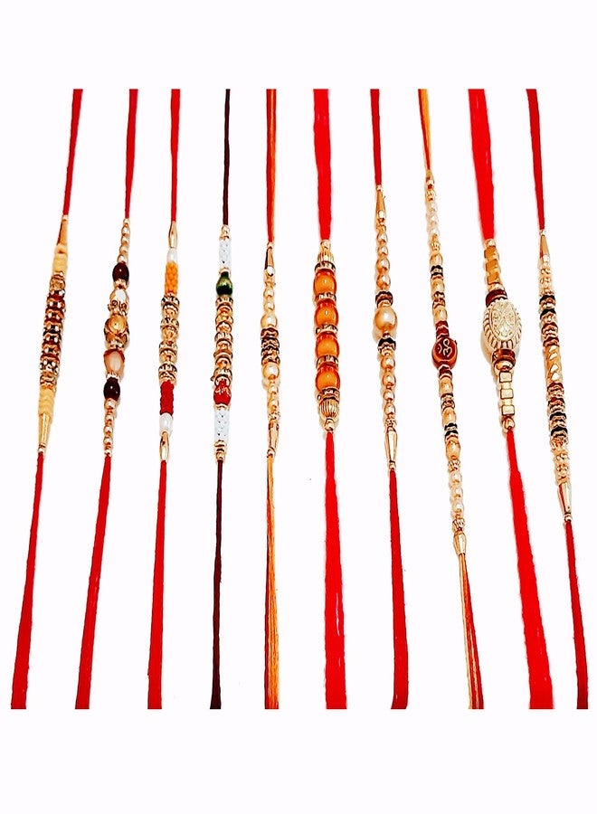 Agnirva Rakhi Combo Dora Rakhi Set of 10 Rakhi for Brothers with Roli - Image 1