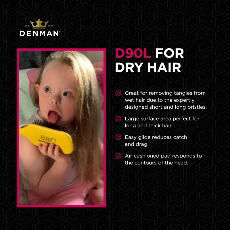 Denman Ultimate Detangling Hair Brush - Wet & Dry Detangler Brush for Long Hair, Wigs & Extensions - Ideal Hair Brushes for Women and Men, D90L Cherry Blossom - Image 4