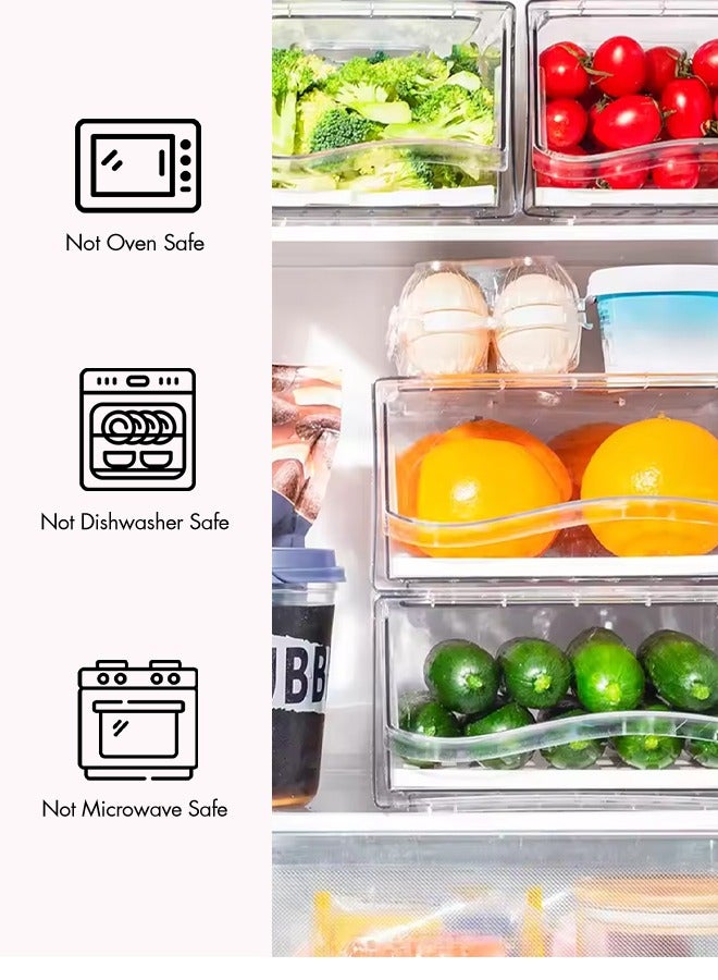  متجر جليكسن مجموعة 10 صناديق تخزين شفافة قابلة للتكديس – منظمات طعام بلاستيكية للثلاجة والمخزن - Image 1