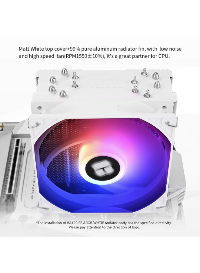 Thermalright cpu cooler ARGB am5 Burst Assassin 120 SE ARGB CPU Cooler, 6 Heat Pipes Heatsink Cooler, 12cm PWM Fan CPU Air Cooler, AGHP Technology, for Intel LGA1851/1700/115X/1200，AMD  AM5 AM4 - Image 5