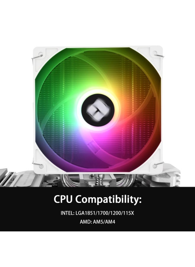 Thermalright cpu cooler ARGB am5 Burst Assassin 120 SE ARGB CPU Cooler, 6 Heat Pipes Heatsink Cooler, 12cm PWM Fan CPU Air Cooler, AGHP Technology, for Intel LGA1851/1700/115X/1200，AMD  AM5 AM4 - Image 3