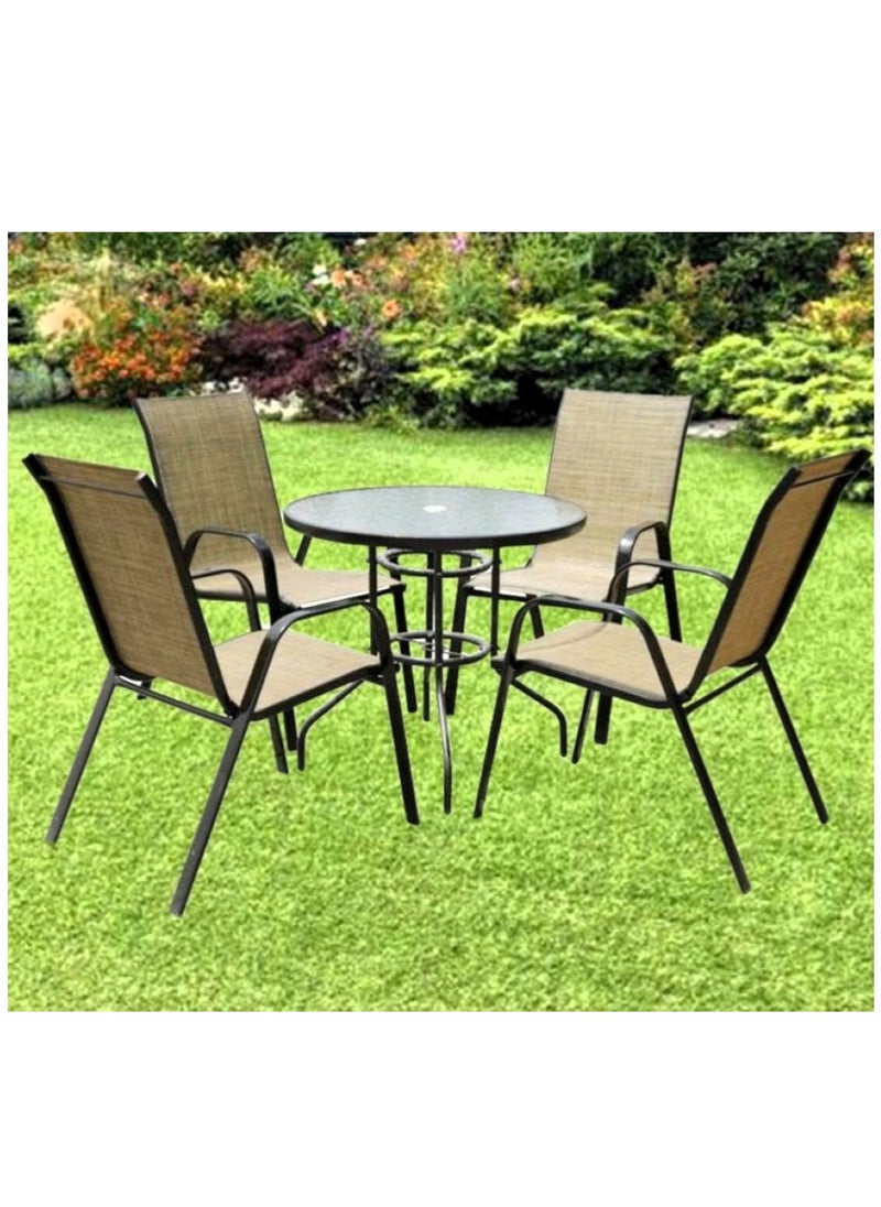 Living Outdoor Garden Table Set 4 Chair And Table Set. 