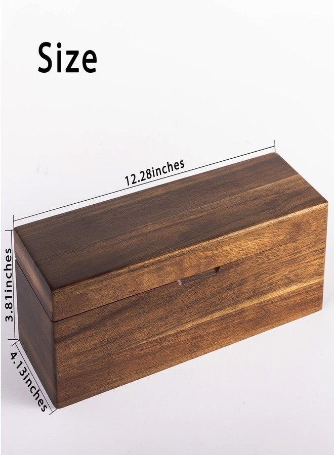 FLYIEE Acacia Wooden Tea Bag Organizers, Tea packet Storage Boxes, Tea Caddy for Tea Bags Chest, Teabag Holder Containers, Teabox Station Display, Organizador De Tes Caja Para Te, 4 Compartments - Image 2