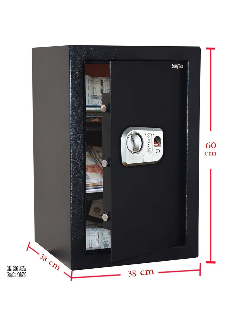 Safety Tech Digital safe with fingerprint and two-factor authentication, large storage space and triple-force system, size 60*38*38 cm  - Image 2
