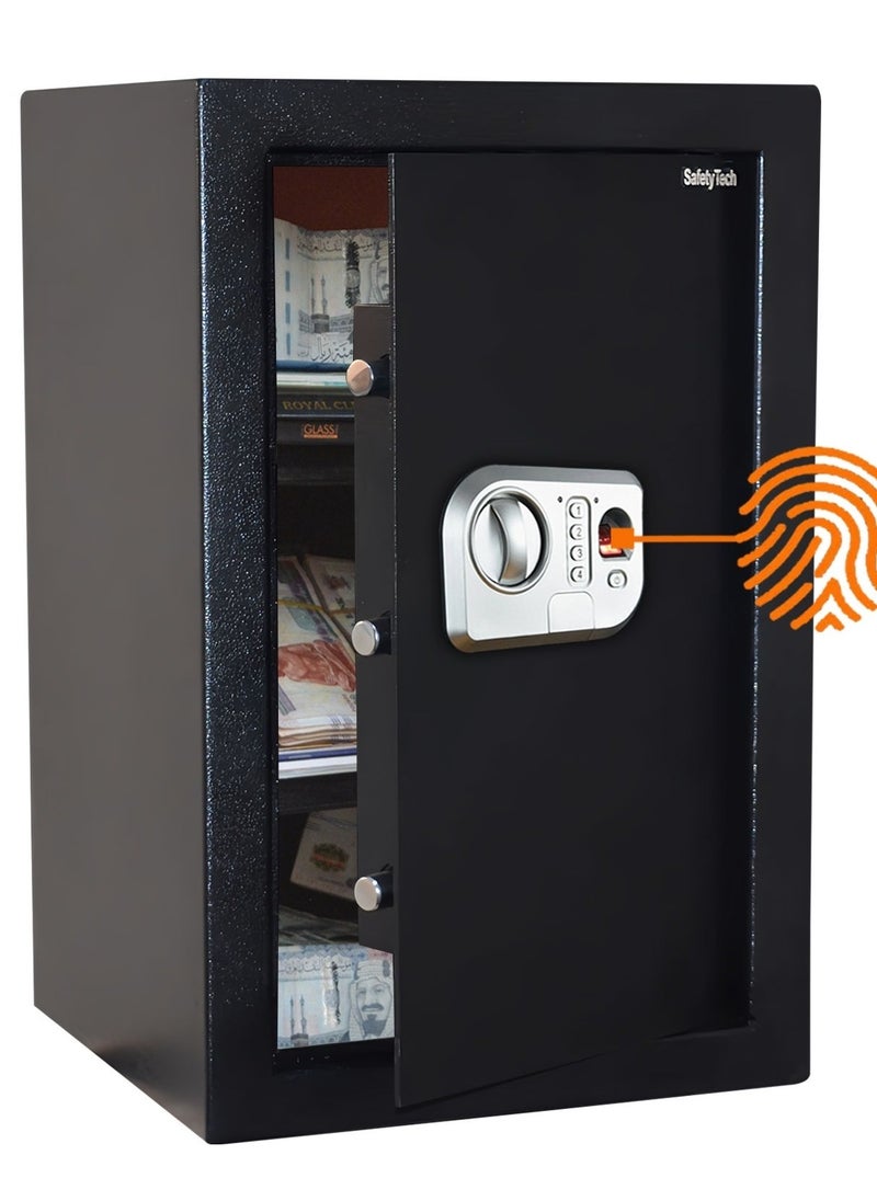 Safety Tech Digital safe with fingerprint and two-factor authentication, large storage space and triple-force system, size 60*38*38 cm  - Image 3