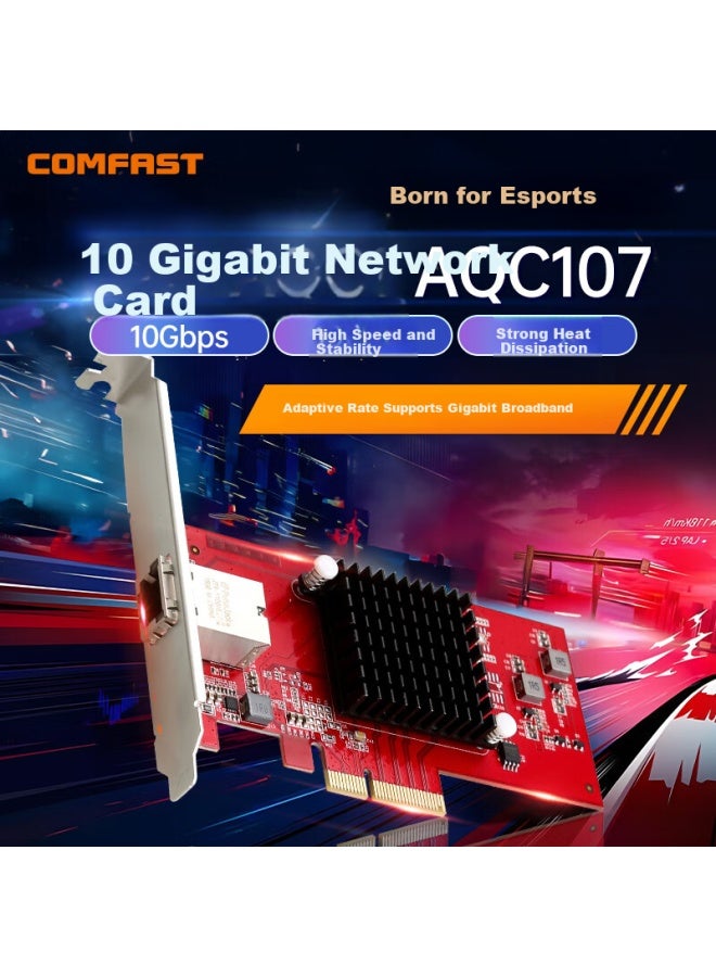 Comfast Cf-P100 10G Pcie Internal Ethernet Network Card With Rj45 For Multi-System Server Compatibility - Image 1