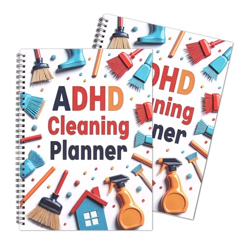 FASBET 2pcs Adhd Cleaning Planner for Adults Women Teens Adhd Cleaning and Organizing Planner Cleaning Schedule and Checklist Notebook List Daily Weekly Monthly for Home Chore Chart Adhd Daily Planner - Image 1