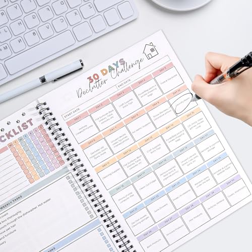 FASBET 2pcs Adhd Cleaning Planner for Adults Women Teens Adhd Cleaning and Organizing Planner Cleaning Schedule and Checklist Notebook List Daily Weekly Monthly for Home Chore Chart Adhd Daily Planner - Image 4
