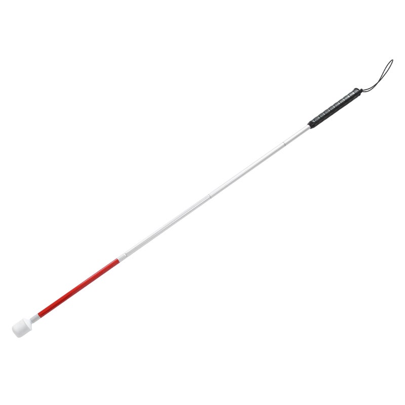 Folding Walking Stick Lightweight Aluminum Alloy Anti-Shock Guide Cane - Anti-Slip Comfortable Grip Portable Walking Cane for Blind People Daily Use - Image 2