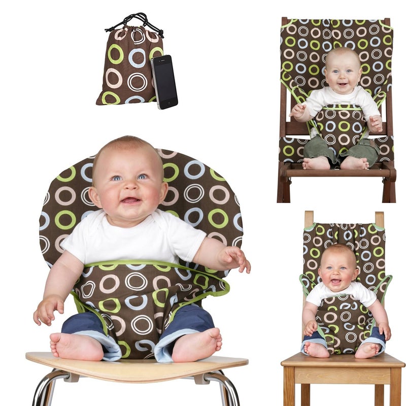 Portable Fabric Dining Chair for 6‑30 Months Baby | Seat Cover with Multiple Fastening Straps for Safety | Lightweight and Turns Any Chair into a Dining Seat Perfect for Travel, Restaurant, Home