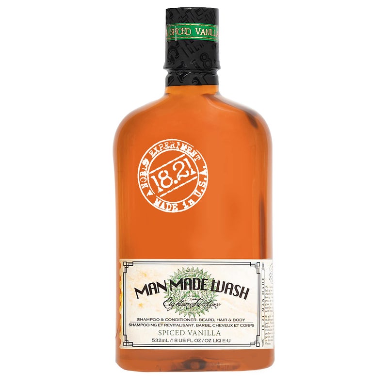 18.21 Man Made Original Spiced Vanilla 3-in-1 Body Wash, Shampoo, & Conditioner for Men, All Hair & Skin Types, Strengthens and Moisturizes in a Manly Aroma, 18oz - Image 2
