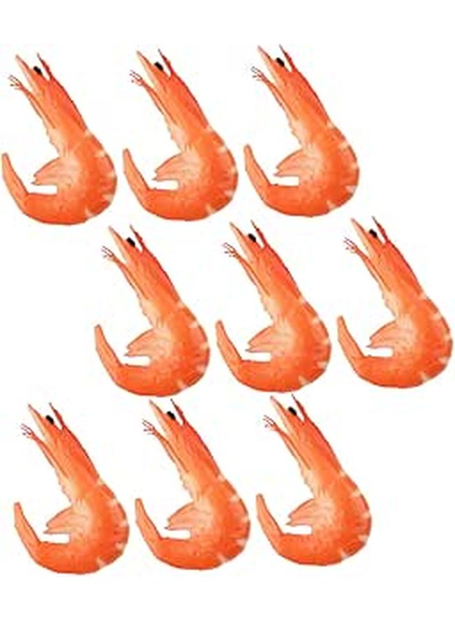 9Pcs Artificial Shrimp Lures Realistic Fishing Bait Simulation Decor Party Props - Image 1