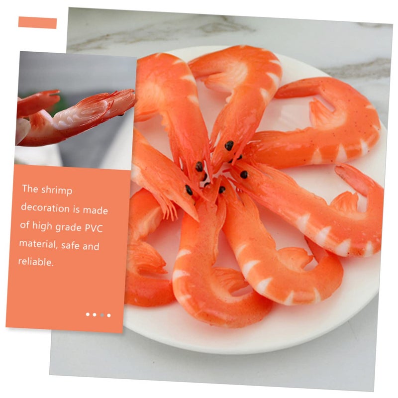 9Pcs Artificial Shrimp Lures Realistic Fishing Bait Simulation Decor Party Props - Image 3