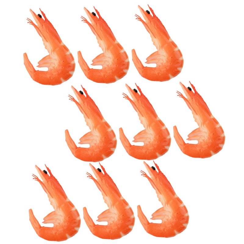 9Pcs Artificial Shrimp Lures Realistic Fishing Bait Simulation Decor Party Props - Image 2