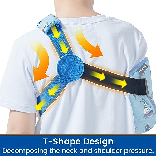Willcom Kids Arm Shoulder Sling with Waist Strap, Immobilizer Brace Support for Broken Arm, Collarbone, Elbow, Wrist (Comfort Version, Left, XXS,19-23.5 inch) - Image 2
