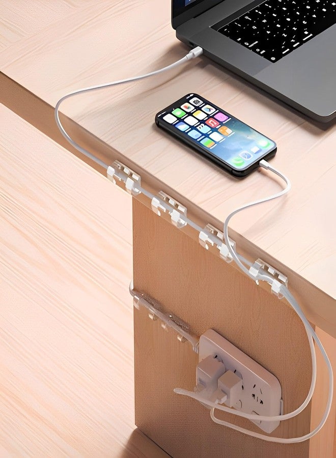 AFFAVON 80Pcs Cable Clips, Cord Organizer, Wire Clips, Wire Holder, Clear 1.14 Inch, Self-Adhesive, Classic Style - Image 5