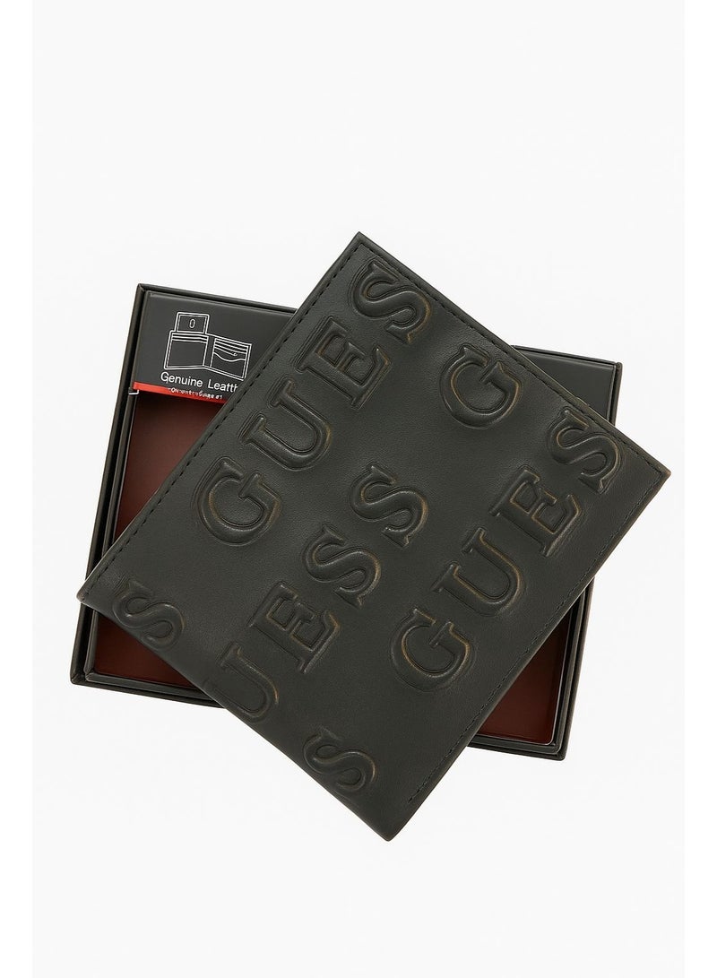 جس محفظة رجالي جلد طبيعي من Guess – تصميم أنيق وصغير – لون أسود كلاسيكي - Image 1