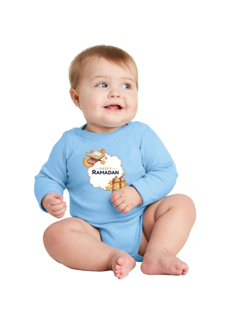 PRINTSHOP4ME Ramadan Baby Romper Outfit - Long Sleeve Cotton Unisex Romper - Romper for Babies and Toddlers - Long Sleeve Ramadan Romper for Newborns  - Image 1