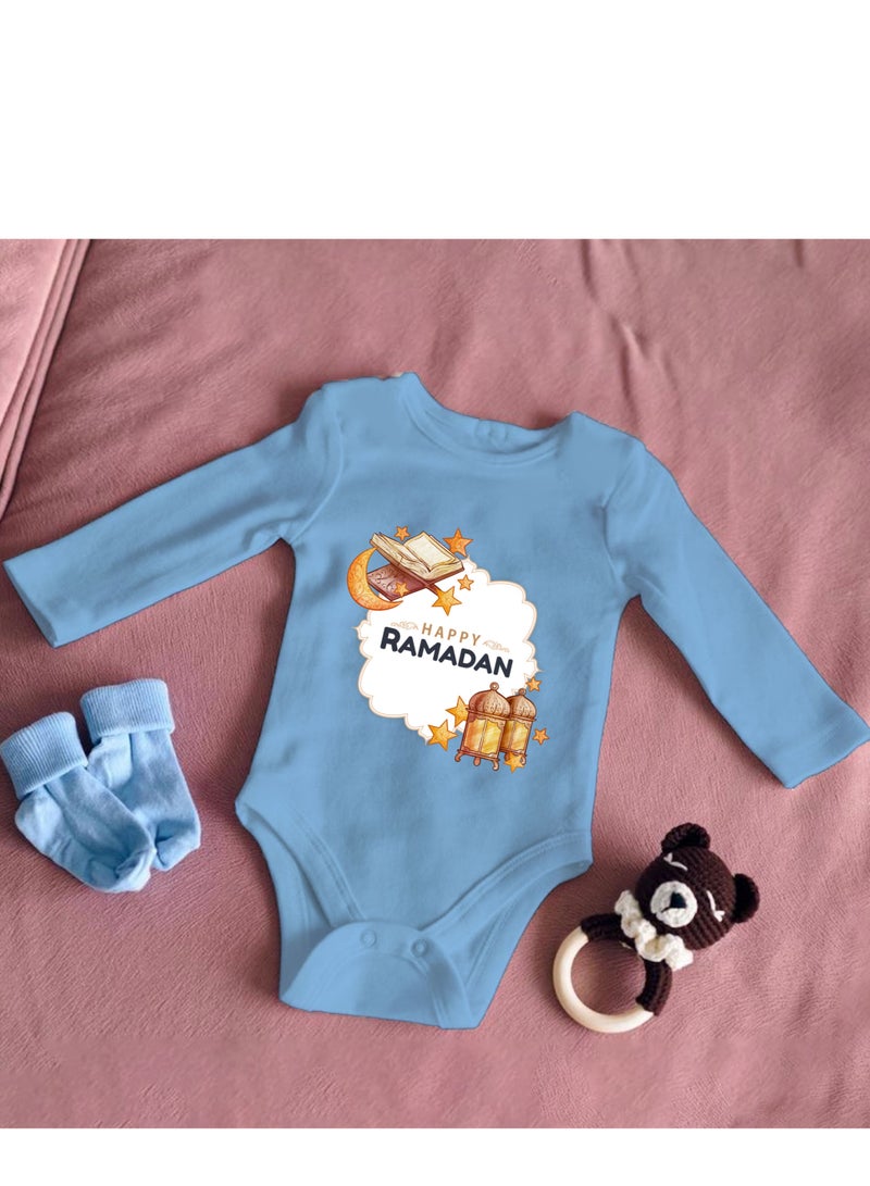 PRINTSHOP4ME Ramadan Baby Romper Outfit - Long Sleeve Cotton Unisex Romper - Romper for Babies and Toddlers - Long Sleeve Ramadan Romper for Newborns  - Image 3