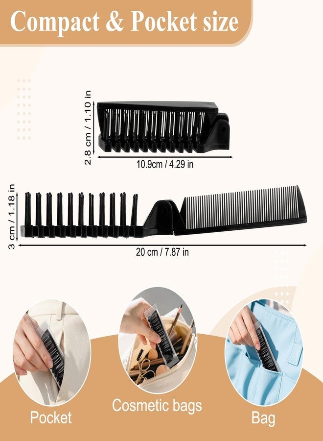 Zhjianup Foldable Hair Combs In Bulk, Individually Wrapped Black Folding Comb, Women Men Pocket Size Double Headed Mini Hair Brush Styling Tool for Travel Home Hotel Homeless Shelter Charity Church (5 Pack) - Image 2