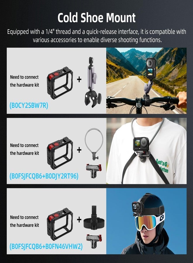 BRDRC قفص معدني من BRDRC لكاميرا DJI Osmo Action 6، غطاء حماية فاخر من الألومنيوم لملحقات كاميرا DJI Osmo Action 6 - Image 2