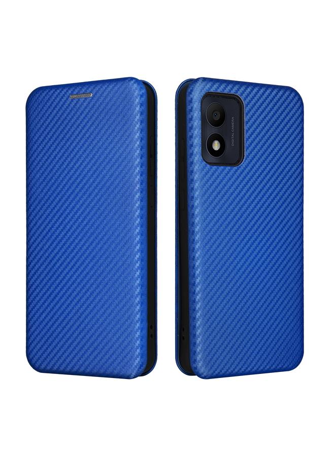 اس-توب جراب لهاتف Alcatel 1B 2022 مصنوع من جلد قلاب وملمس ألياف الكربون - Image 2