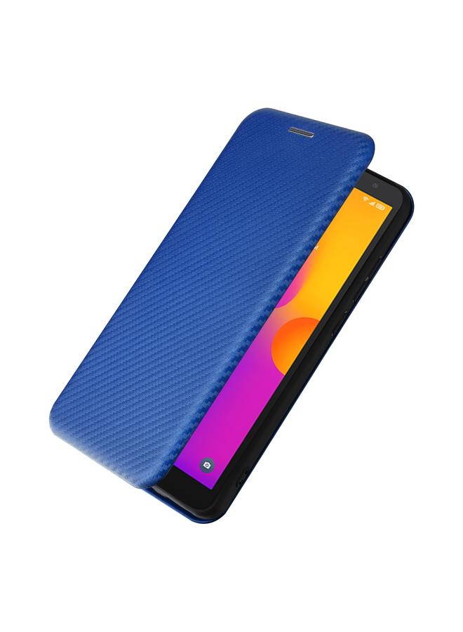 اس-توب جراب لهاتف Alcatel 1B 2022 مصنوع من جلد قلاب وملمس ألياف الكربون - Image 5