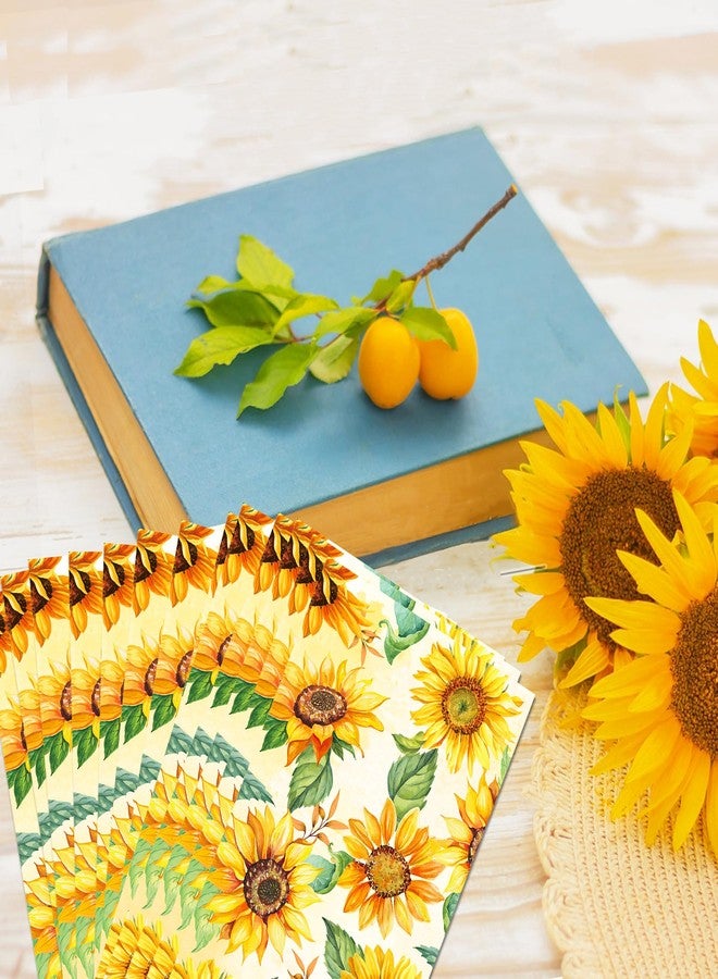 BHNACIER 40Pcs Sunflower Paper Napkins Sunflower Tissue Paper Sunflowers Disposable Hand Towels Sunflowers Napkin for Birthday Party Decorations Kitchen Dinner Wedding Holiday Tea Party Supplies - Image 4