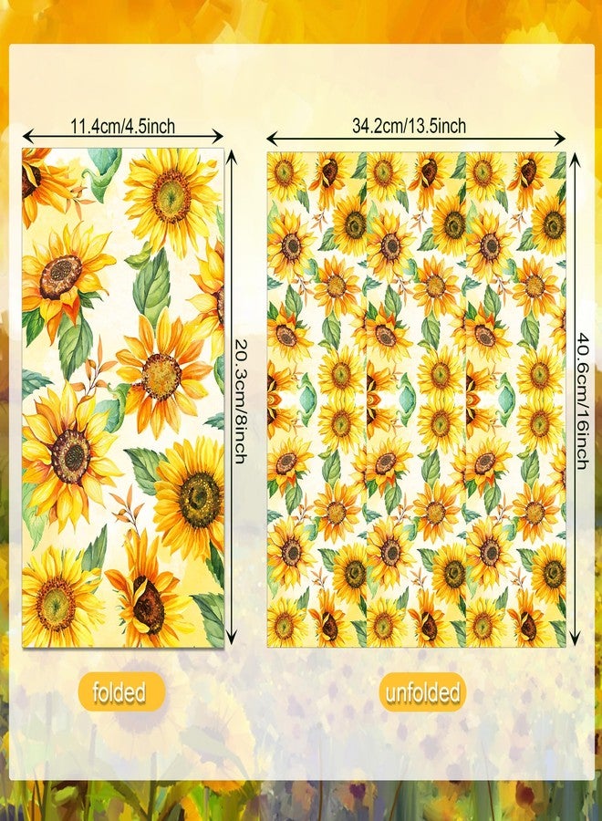 BHNACIER 40Pcs Sunflower Paper Napkins Sunflower Tissue Paper Sunflowers Disposable Hand Towels Sunflowers Napkin for Birthday Party Decorations Kitchen Dinner Wedding Holiday Tea Party Supplies - Image 2