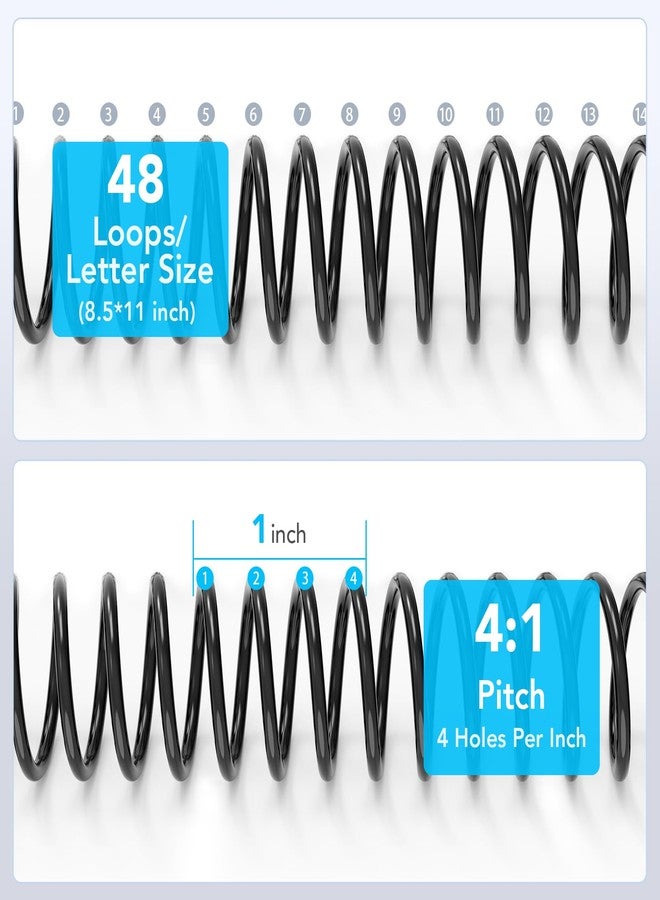 Makeasy 150 Pack Plastic Spiral Binding Coils,1/4", 5/16", 3/8", 1/2", 5/8", 3/4", 4:1 Pitch Multi-Size Pack of 150 - Image 2