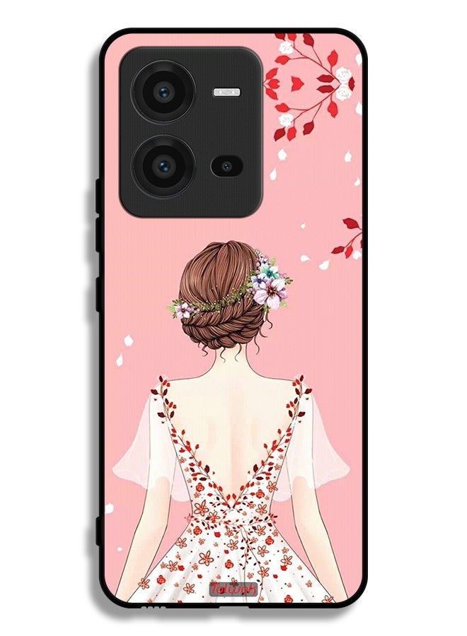 Tolwak Vivo V25 5G Protective Case Cover Standing Girl Art - Image 2