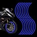 Leasinder 16pcs 1719 Reflective Wheel Rim Stripe Decal Sticker for Motorcycle Wheels Car Cycling Bike Bicycle Night Safety Decoration Stripe Universal Reflective Rim Stickers Style 1 Blue - Image 2
