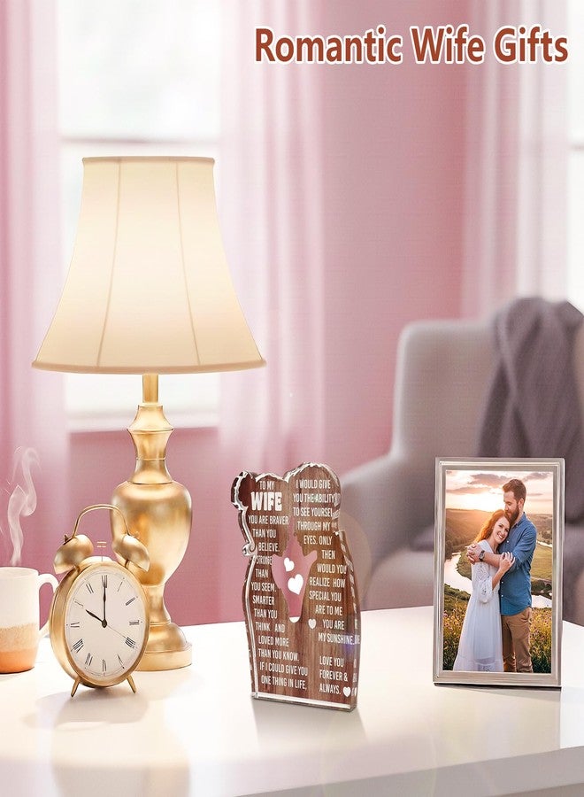 MAMAGIFTREE هدايا من الزوجة إلى الزوجة من ماما جيفتري، هدايا عيد ميلاد "أحبك" لزوجتي، لوحة أكريليك لتزيين المكتب، أفكار زفاف لها، هدية رومانسية للنساء، لوحة صغيرة مزينة بعبارة "حب". - Image 3