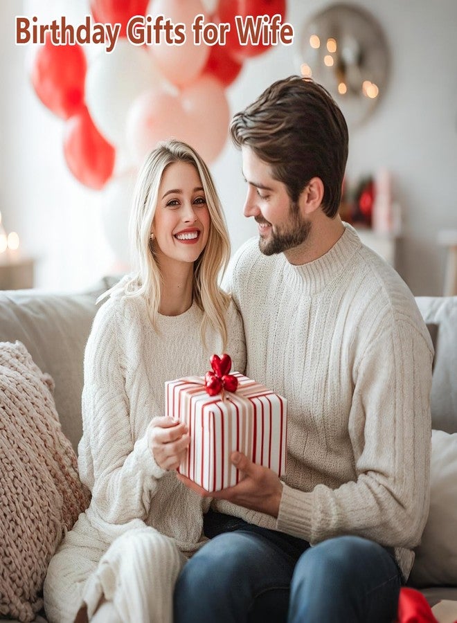 MAMAGIFTREE هدايا من الزوجة إلى الزوجة من ماما جيفتري، هدايا عيد ميلاد "أحبك" لزوجتي، لوحة أكريليك لتزيين المكتب، أفكار زفاف لها، هدية رومانسية للنساء، لوحة صغيرة مزينة بعبارة "حب". - Image 2