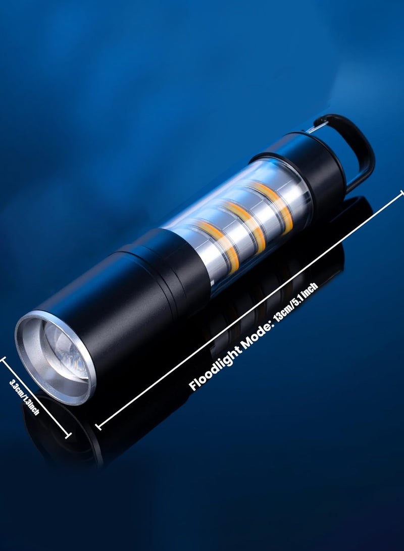 Rechargeable Flashlight,2 in 1 Rechargeable Flashlight with Aluminum Hook – 2 Brightness Levels & 3 Lighting Modes, 500mAh USB-C Rechargeable LED Outdoor Lamp, IPX4 Waterproof for Camping, Hiking, Emergency Use - Image 2