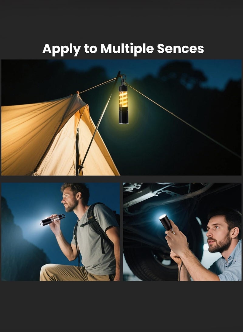 Rechargeable Flashlight,2 in 1 Rechargeable Flashlight with Aluminum Hook – 2 Brightness Levels & 3 Lighting Modes, 500mAh USB-C Rechargeable LED Outdoor Lamp, IPX4 Waterproof for Camping, Hiking, Emergency Use - Image 5
