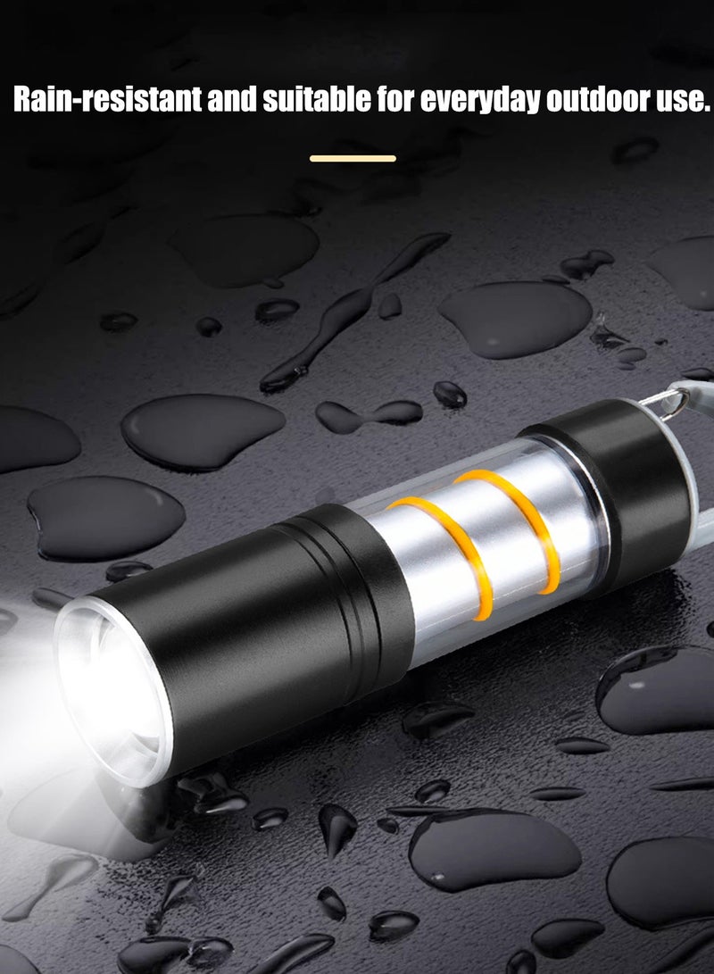 Rechargeable Flashlight,2 in 1 Rechargeable Flashlight with Aluminum Hook – 2 Brightness Levels & 3 Lighting Modes, 500mAh USB-C Rechargeable LED Outdoor Lamp, IPX4 Waterproof for Camping, Hiking, Emergency Use - Image 4