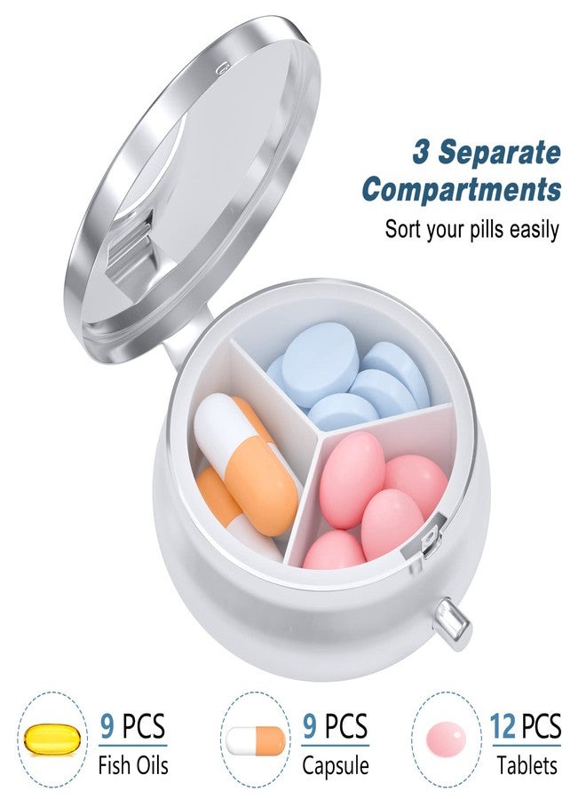 Aiawoxc Pill Case, Cute Travel Pill Box for Purse, Moisture Proof Small Medicine Holder, Portable Pocket Medicine Organizer Dispenser to Hold Vitamins, Cod Liver Oil, Supplements, Dandelion - Image 3
