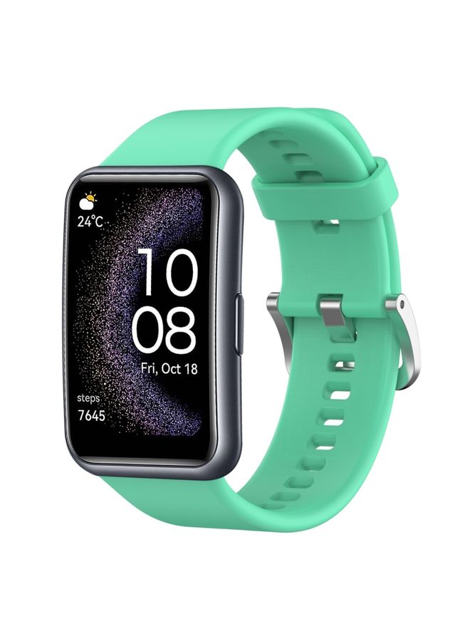 Replacement Strap For Huawei Watch Fit Special Edition Solid Color Silicone Watch Band Green