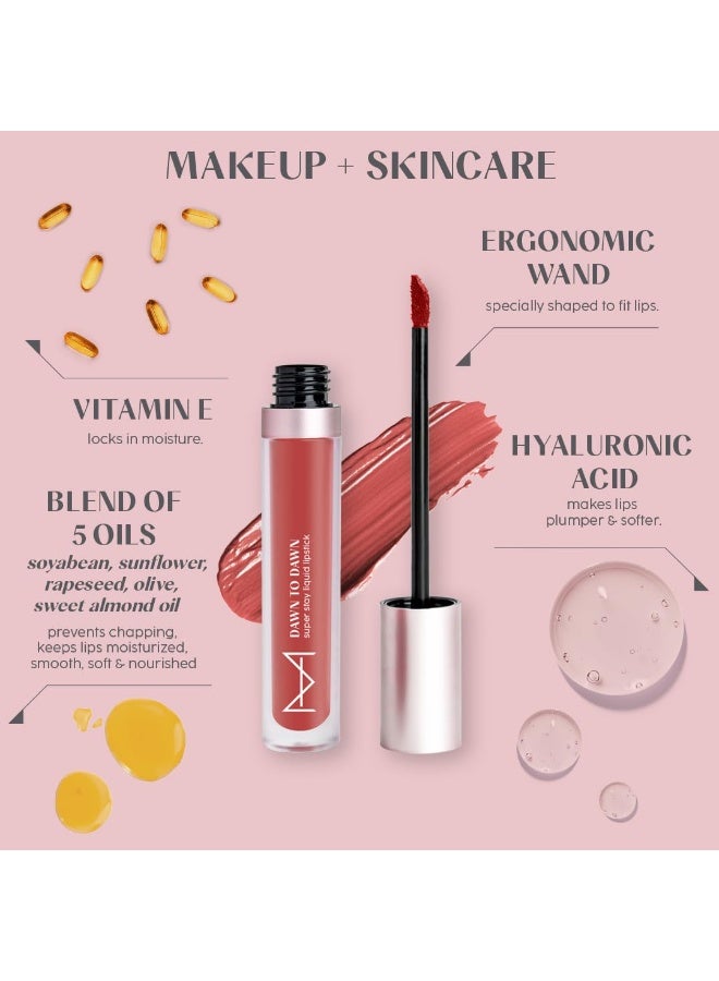 House Of Makeup Hydrating Liquid Lipstick | Nude Lipstick Shades | Comfy Liquid Lipsticks For Women | Everyday Nude Shade Lipstick | Liquid Matte Lipstick | 5 ml | (Pink Sugar) - Image 3