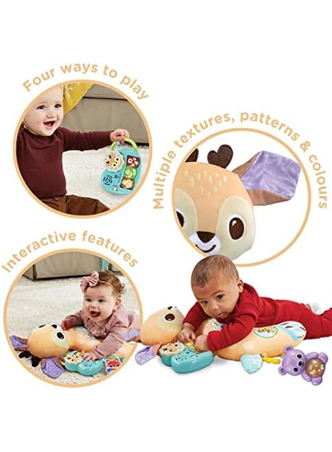 vtech Baby 4 In 1 Tummy Time Fawn Sensory Animal Baby Pillow With Lights Sounds And Music Interactive Gift For Infants 3 6 9 12 Months Plus English Version - Image 2