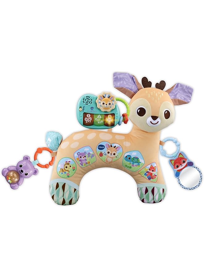 vtech Baby 4 In 1 Tummy Time Fawn Sensory Animal Baby Pillow With Lights Sounds And Music Interactive Gift For Infants 3 6 9 12 Months Plus English Version - Image 1