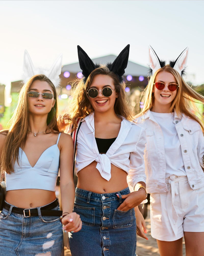 BNLIDES Handmade Fur Wolf Ears Headwear Women Men Cosplay Costume Party Cute Head Accessories for Halloween (Black) - Image 5