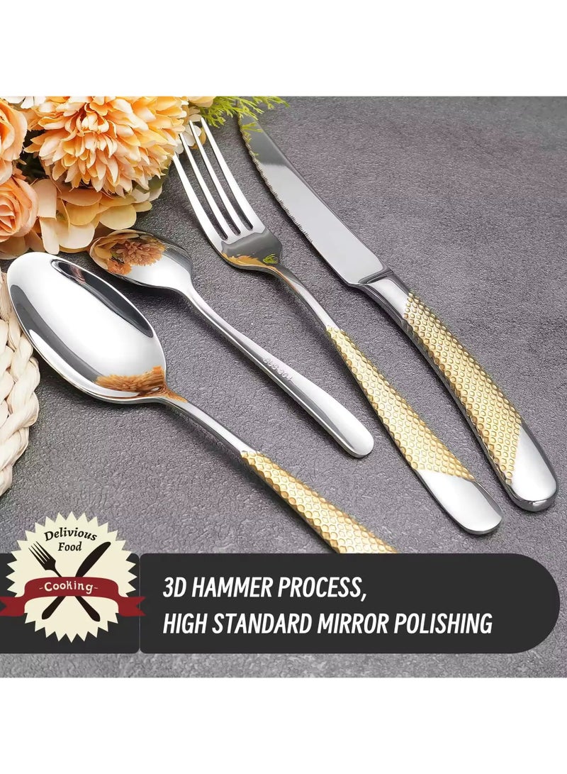 MAAC HOME MAAC Home Contemporary Silver Cutlery Set for Versatile Dining Experiences Luxurious Elegant Durable and Classic Premium Design Cutlery Set Perfect for everyday use, and get together, restaurant, banquet  - Image 2