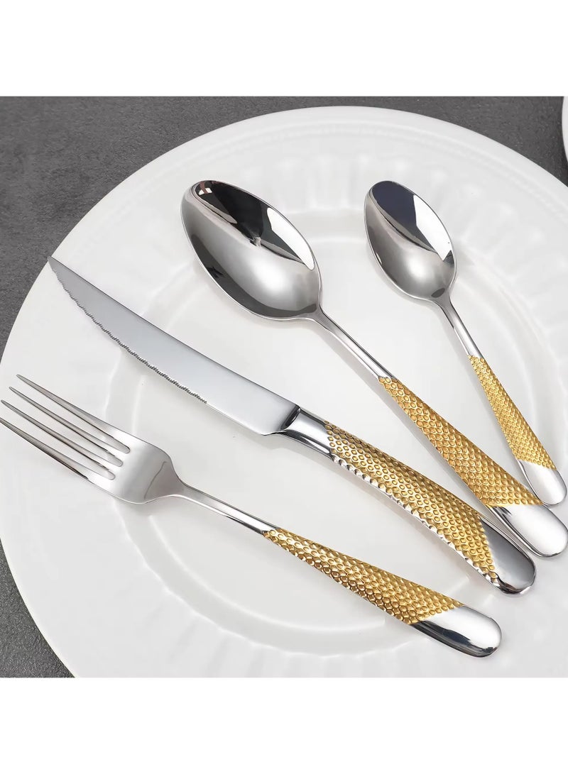 MAAC HOME MAAC Home Contemporary Silver Cutlery Set for Versatile Dining Experiences Luxurious Elegant Durable and Classic Premium Design Cutlery Set Perfect for everyday use, and get together, restaurant, banquet  - Image 1